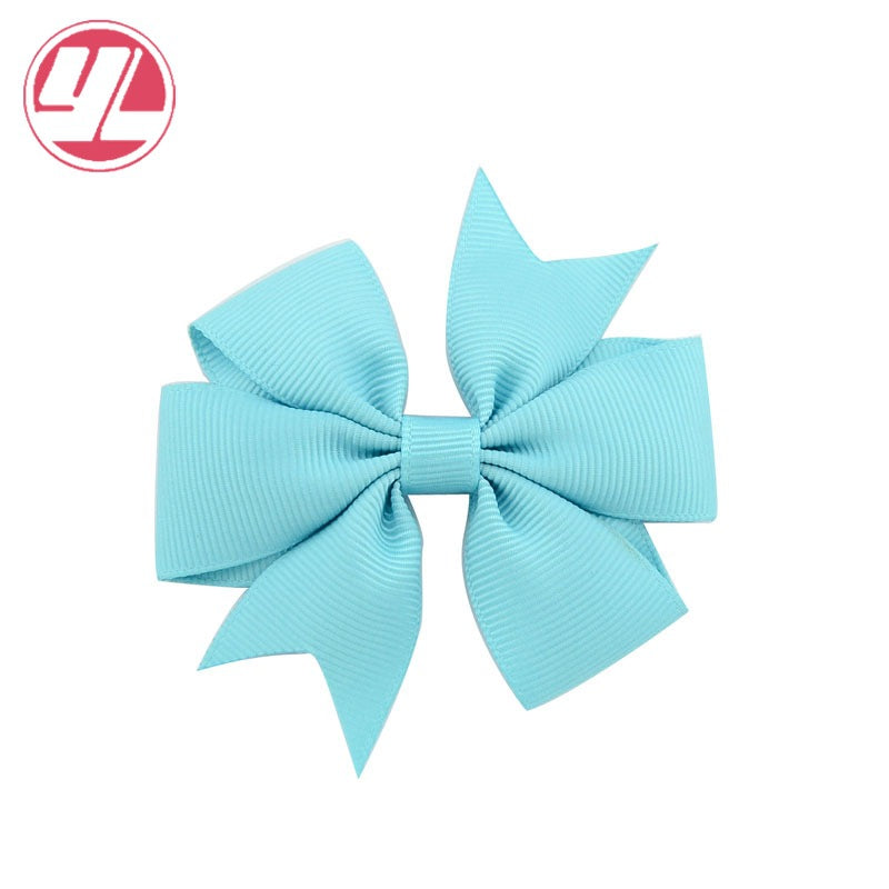 Wholesale 10pcs Handmade Baby Dovetail V Ribbed Ribbon Bow Hairpin